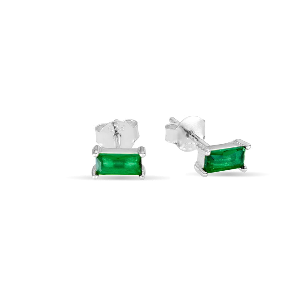 Sterling Silver Studs - Emerald