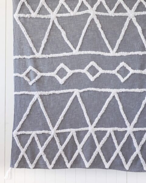 Arcadia Throw Blanket - Charcoal/Natural