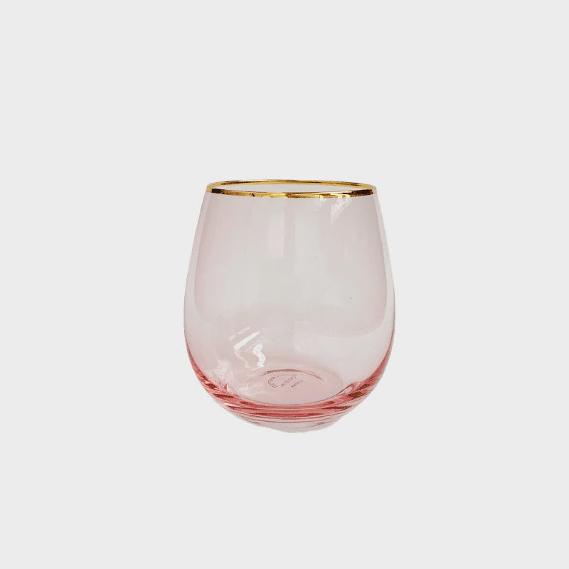 Crystal Tumbler - Pink Gold Trim