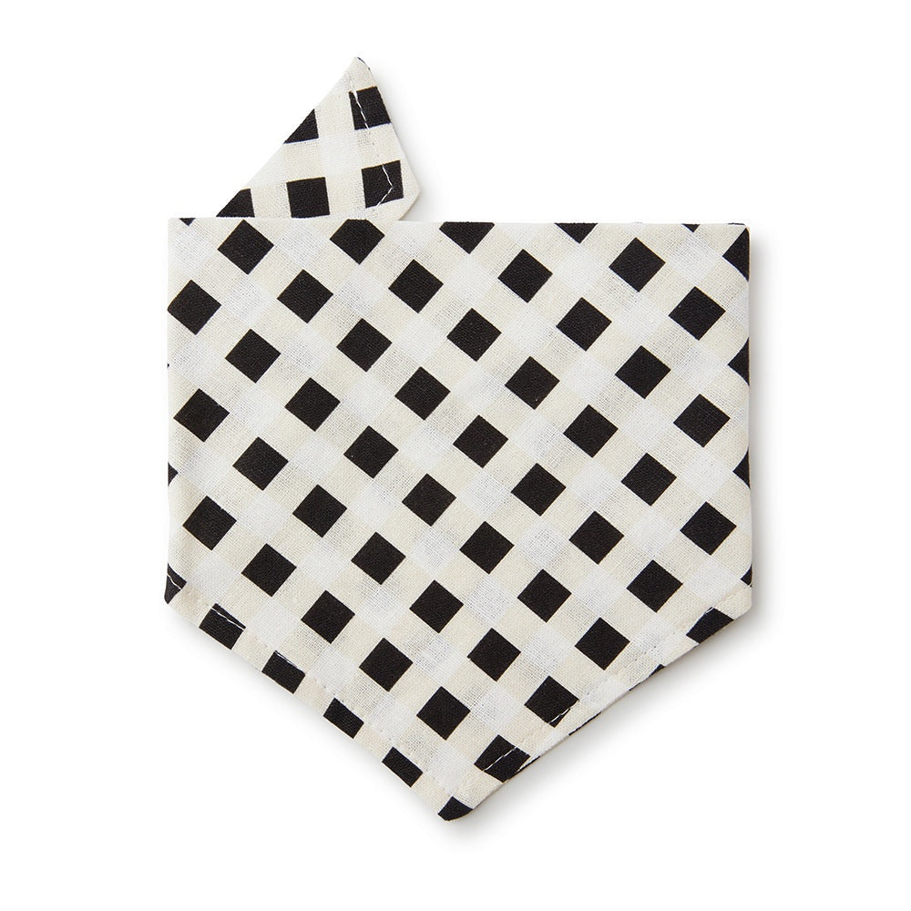 Dog Bandana - Black & White Check