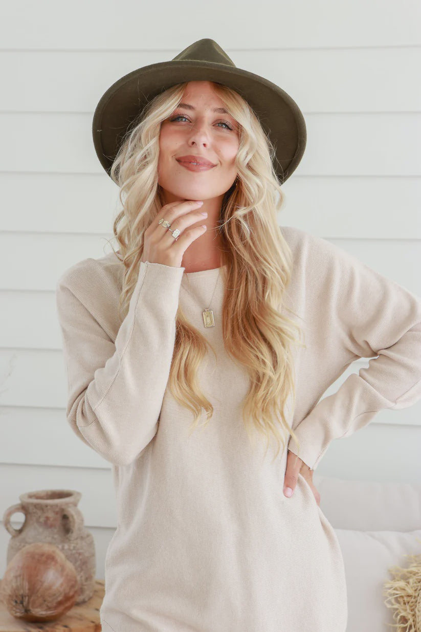 Wool Fedora Fedora Hat - Khaki