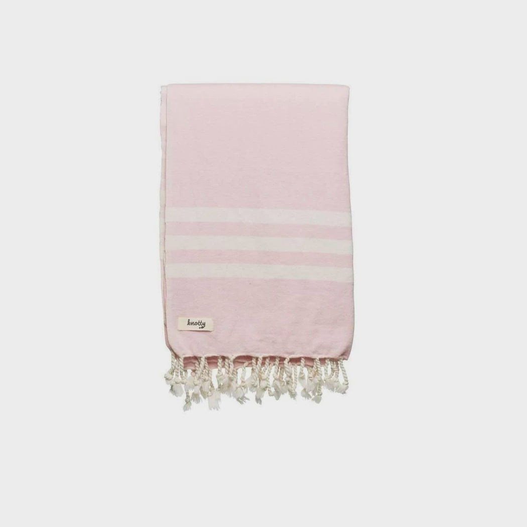 Knotty Lambswool Blanket - Throw / Rose Quartz