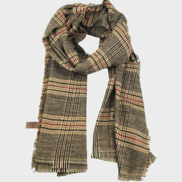 Alexa Plaid Scarf Mocha
