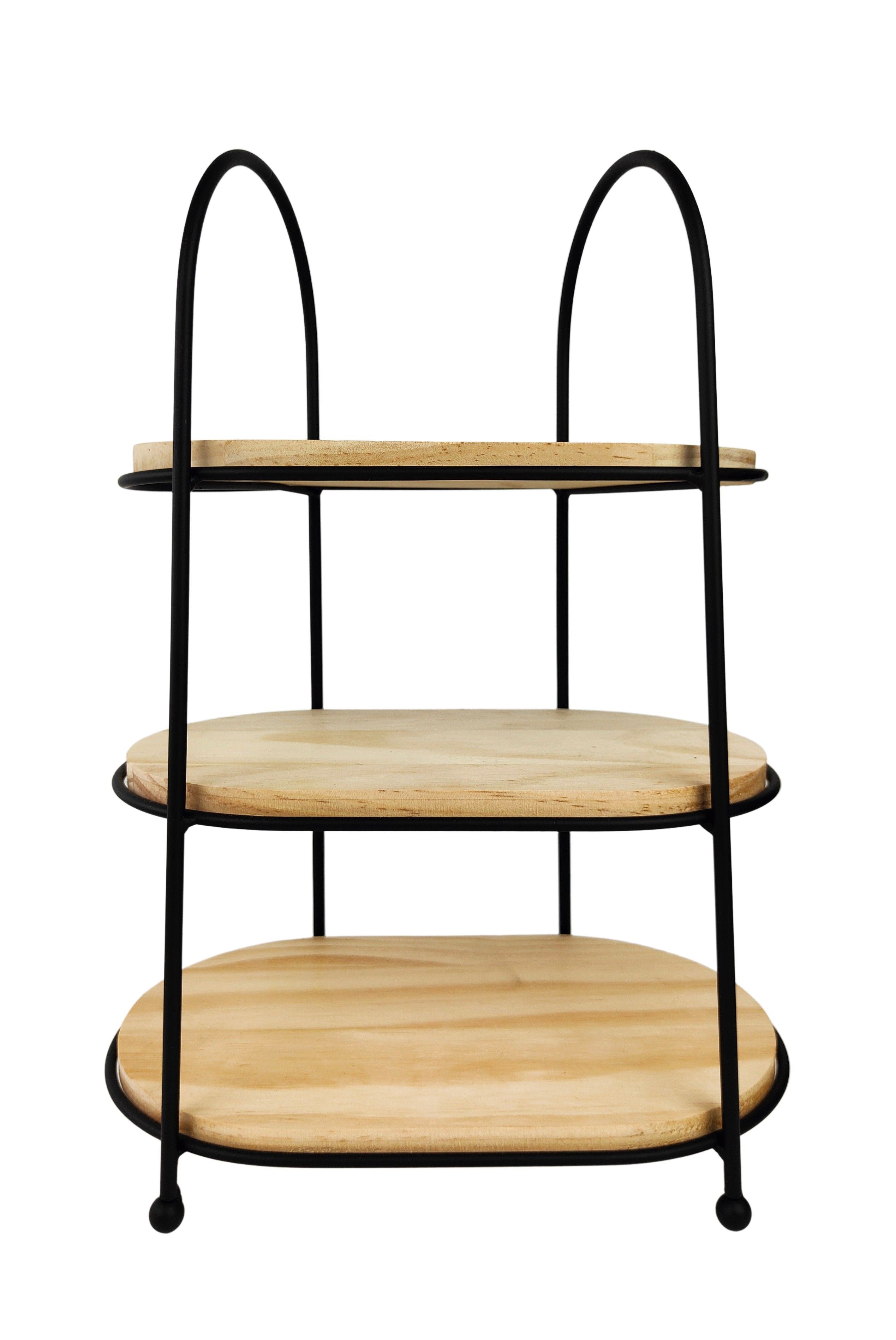 Wooden 3 Tier Serving Stand Natural floandsass
