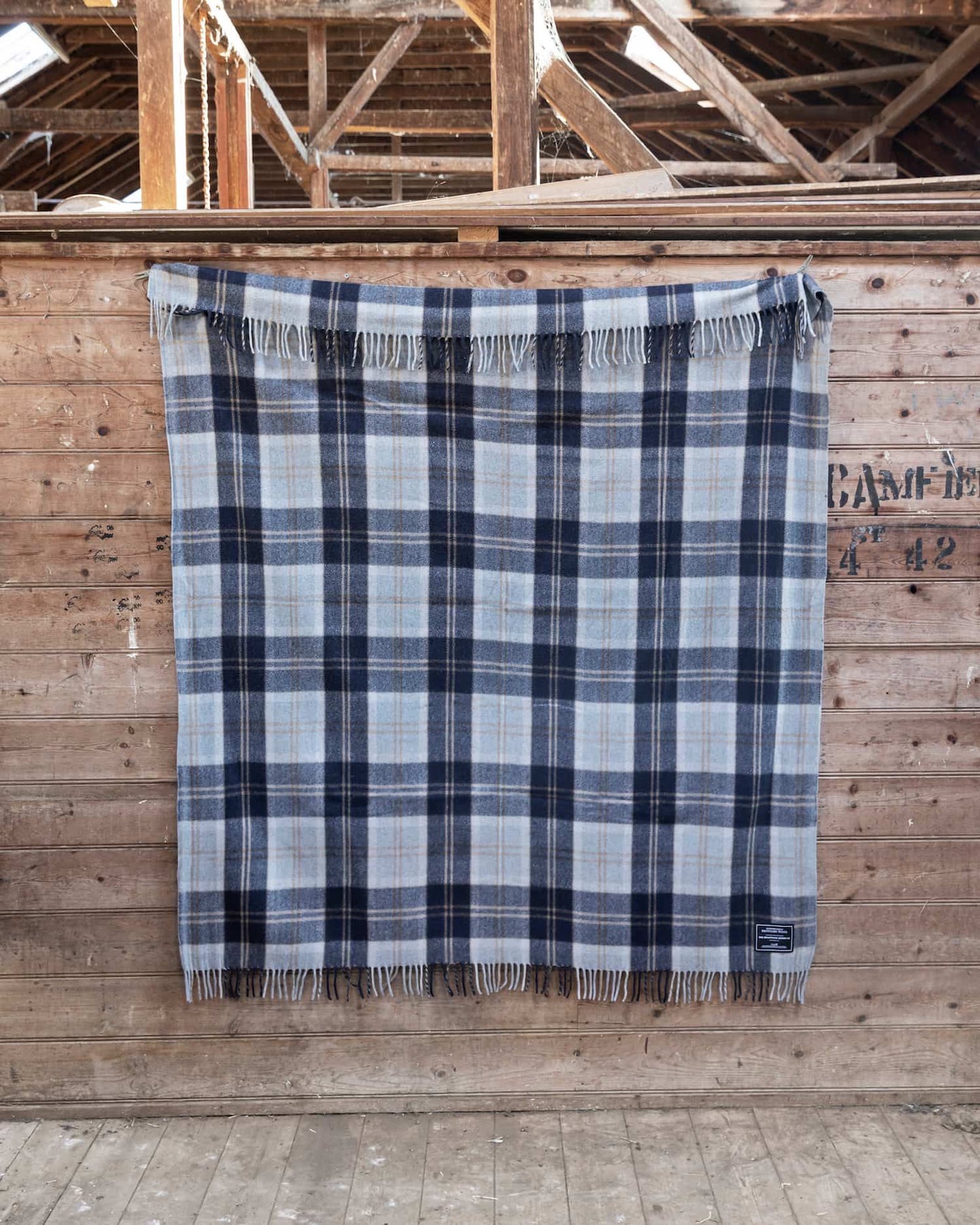 Recycled Wool Scottish Tartan Blankets | Heritage Collection - Navy