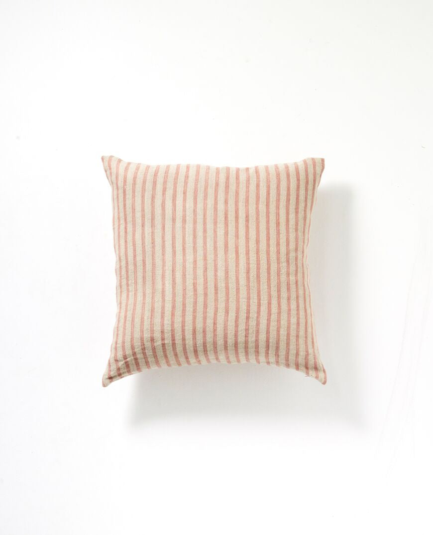 Christophe Linen Cushion - Blush Stripe