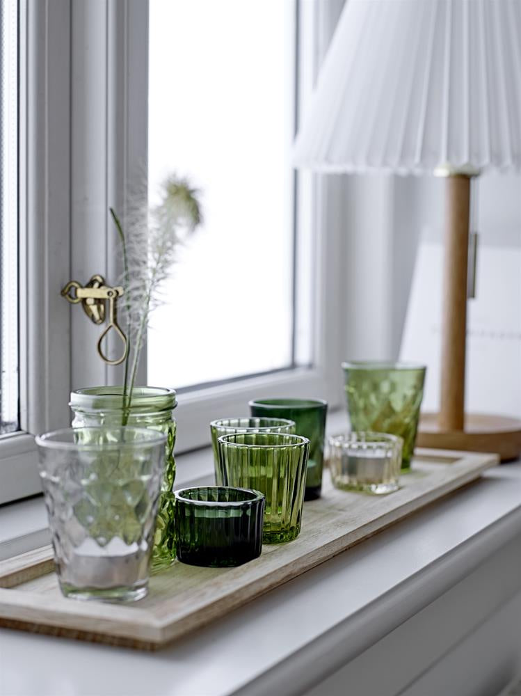 Votives With Tray - Green
