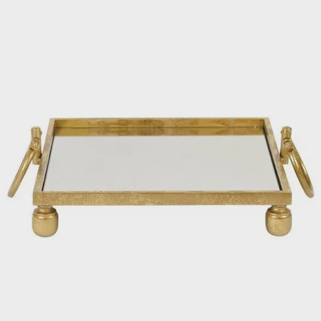 Clay Gold Mirror Tray - Square