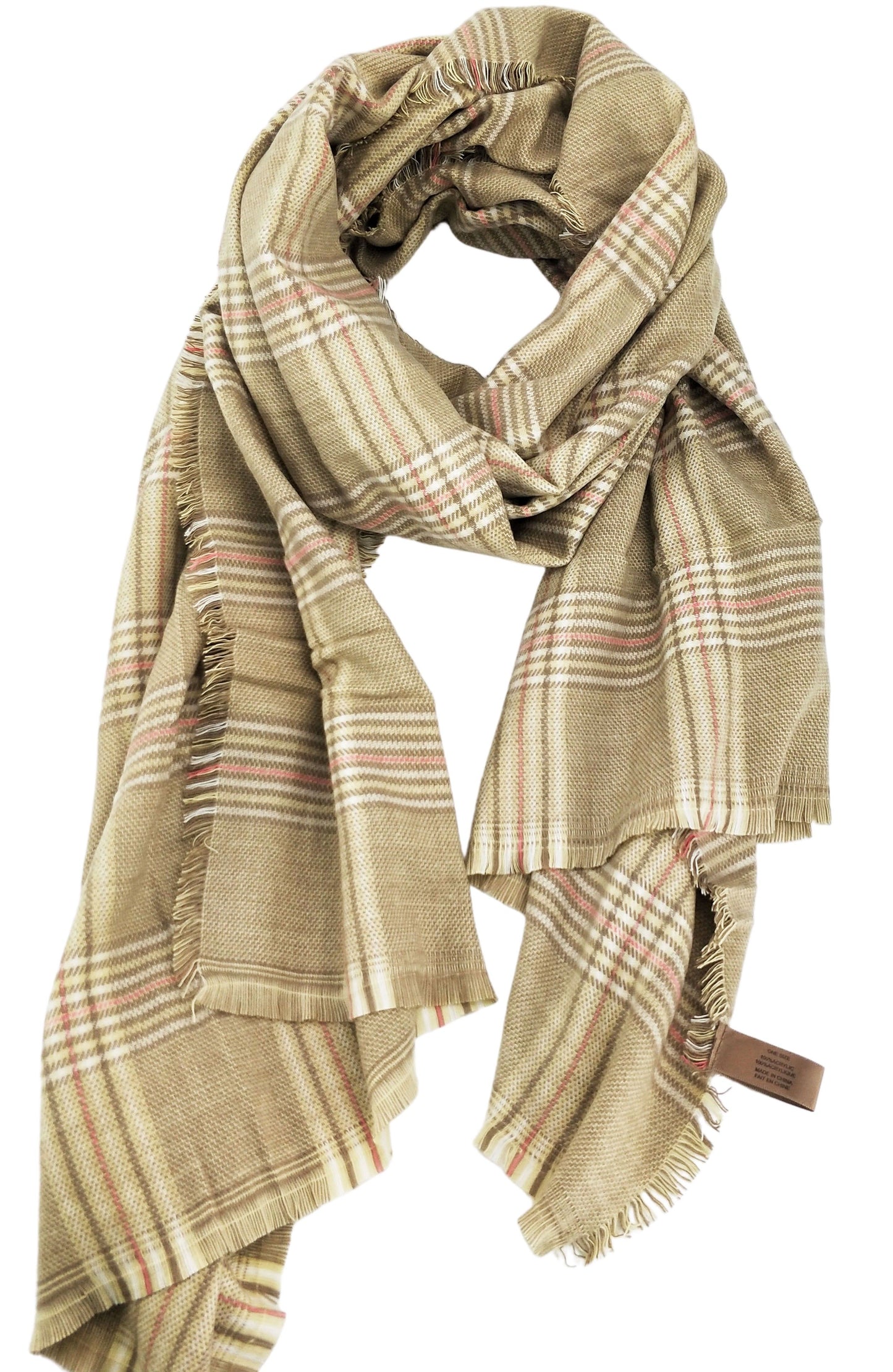Alexa Plaid Scarf Beige