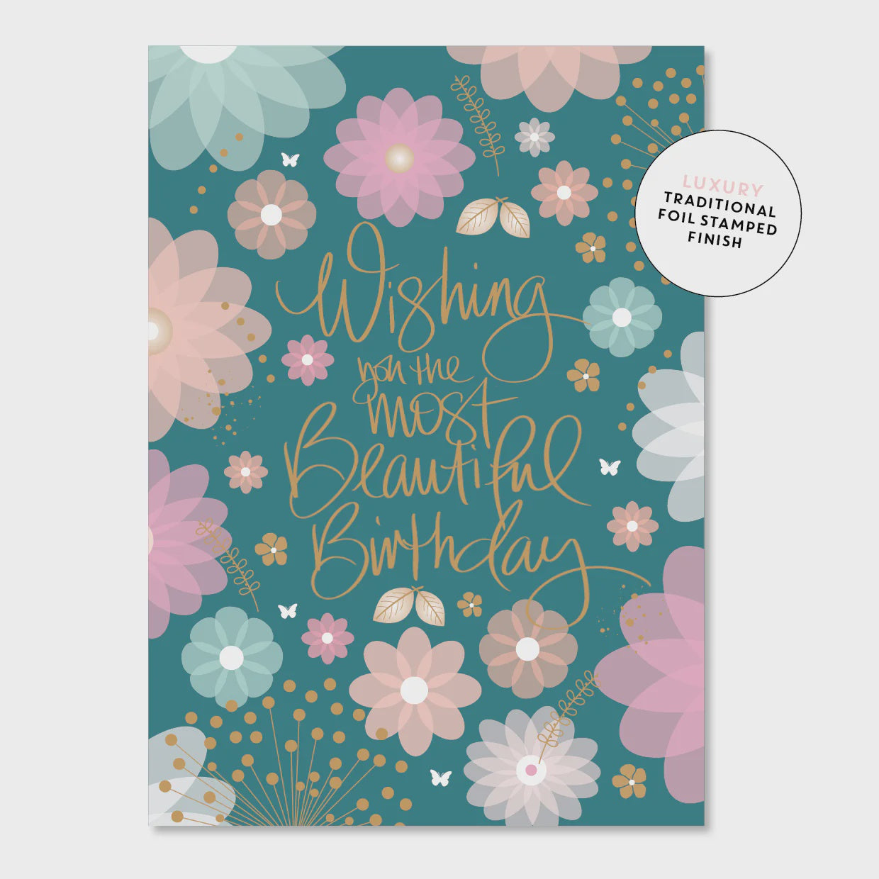Floral Beautiful Birthday - Greeting Card