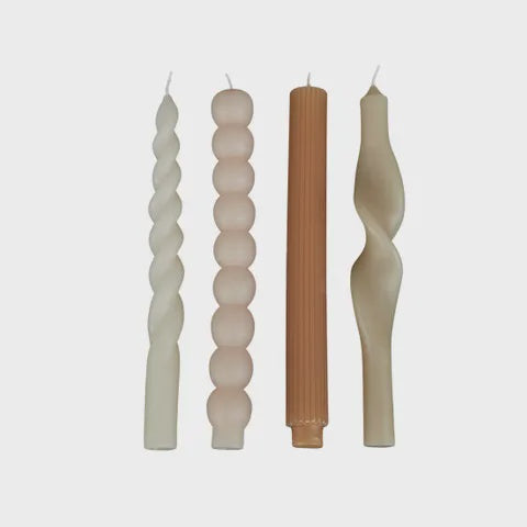 Curve Set x4 Dinner Candles