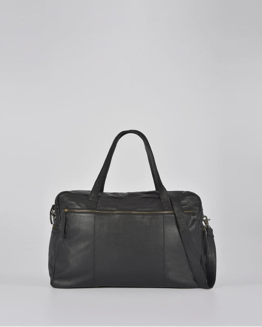 Fleming Leather Weekender Bag - Black