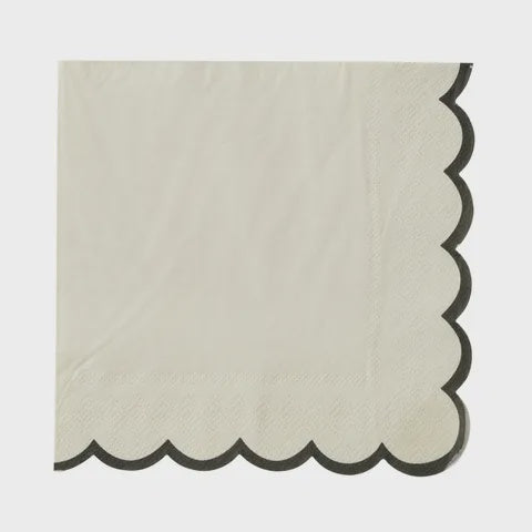 Scalloped Napkins - Black
