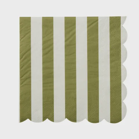 Scalloped Napkins - Olive