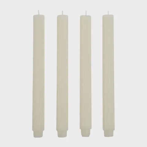 Ribbed Candle Set - Ivory