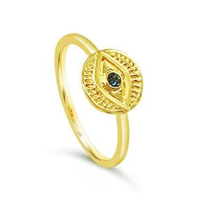 Evil Eye Gold Plated Ring