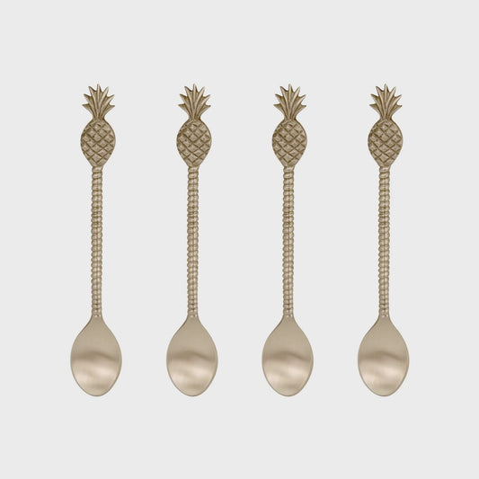 Pineapple Brass Spoon - Set Of 4