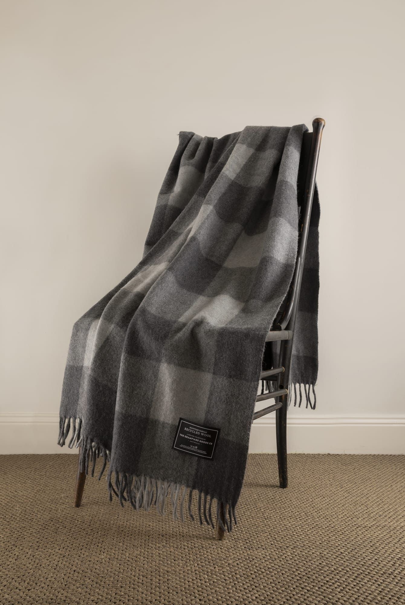 Recycled Wool Scottish Tartan Blankets | Heritage Collection - Smoke