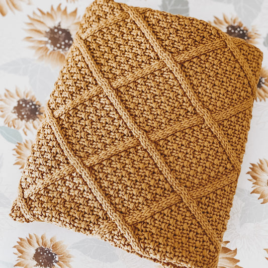 Organic Knitted Blanket - Honey
