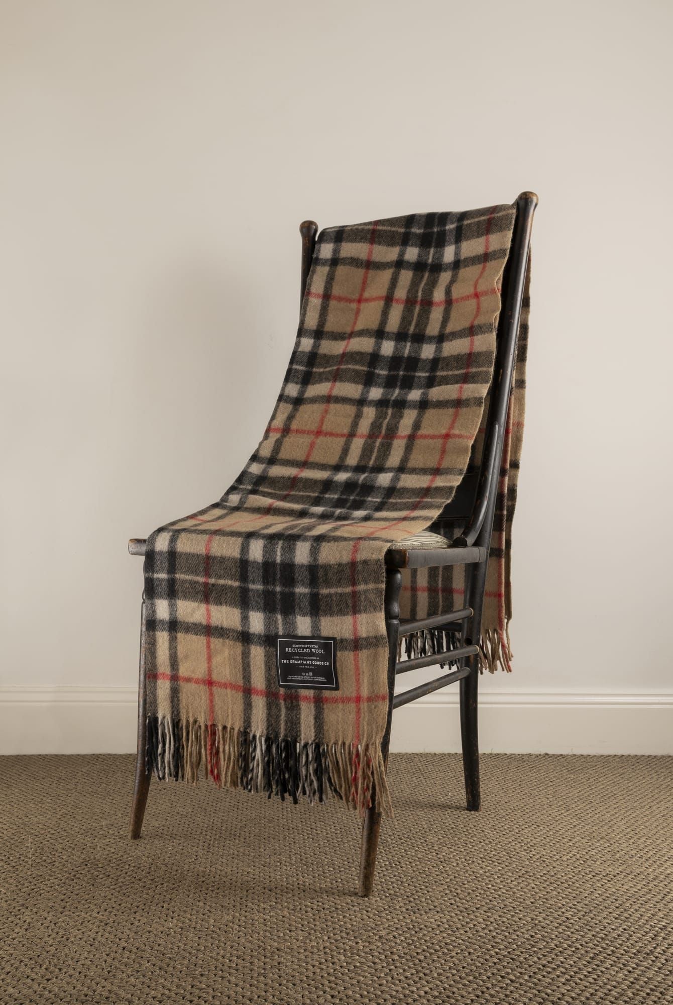 Recycled Wool Scottish Tartan Blankets | Heritage Collection - Camel