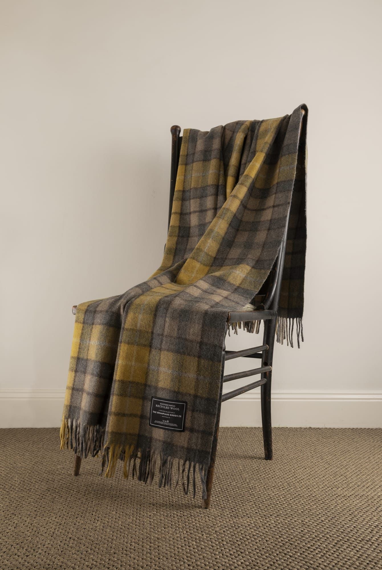 Recycled Wool Scottish Tartan Blankets | Heritage Collection - Gold