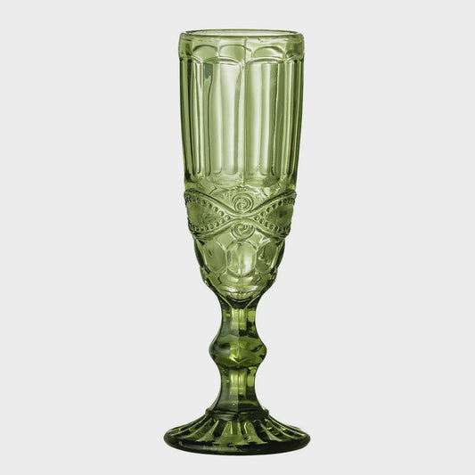Florie Green Champagne Glasses - Set x4