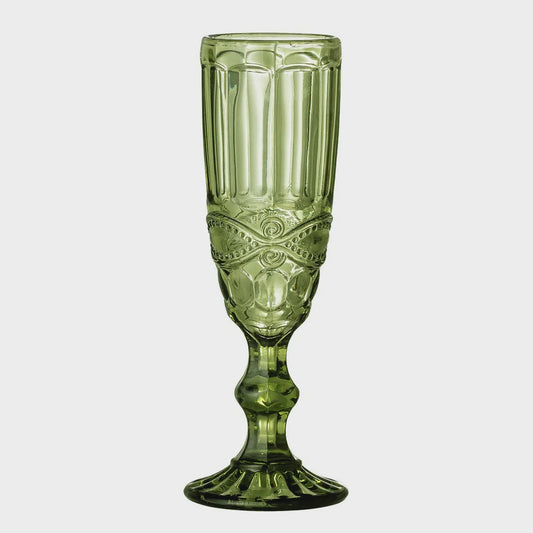 Florie Green Champagne Glass