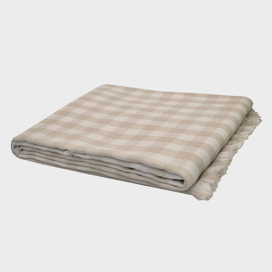 Gingham Throw - Latte