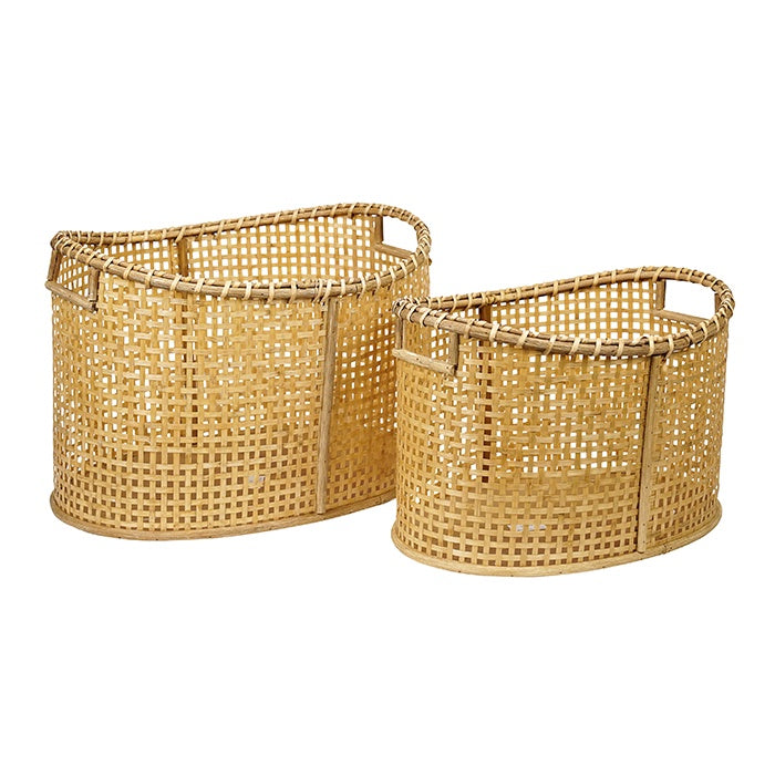 Aldo Natural Bamboo Oval Basket Set
