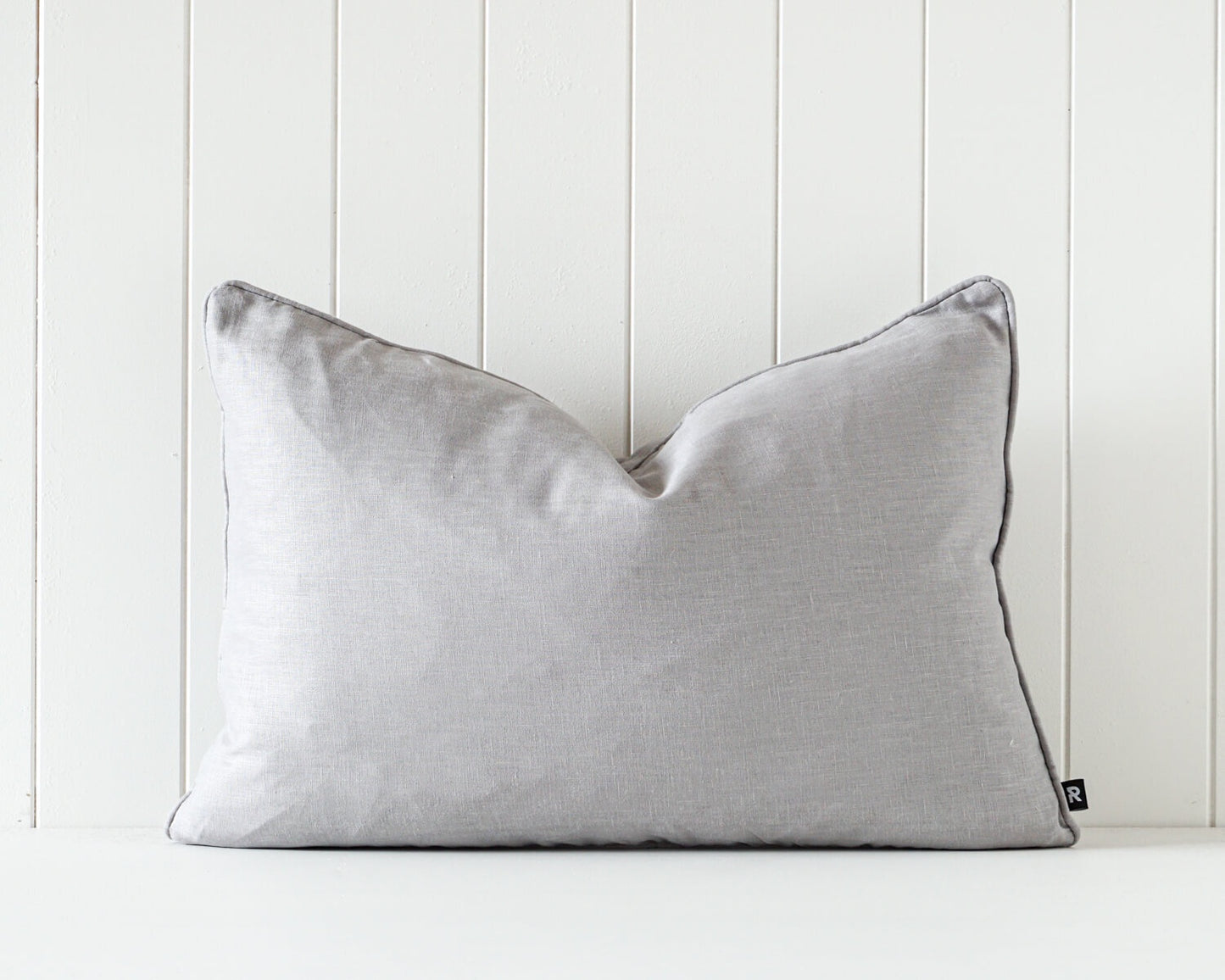 Linen Feather Insert Indoor Cushion - Grey 60x40