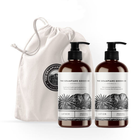 Grampians Grown Lather//Lotion Duet - Grapefruit & Geranium