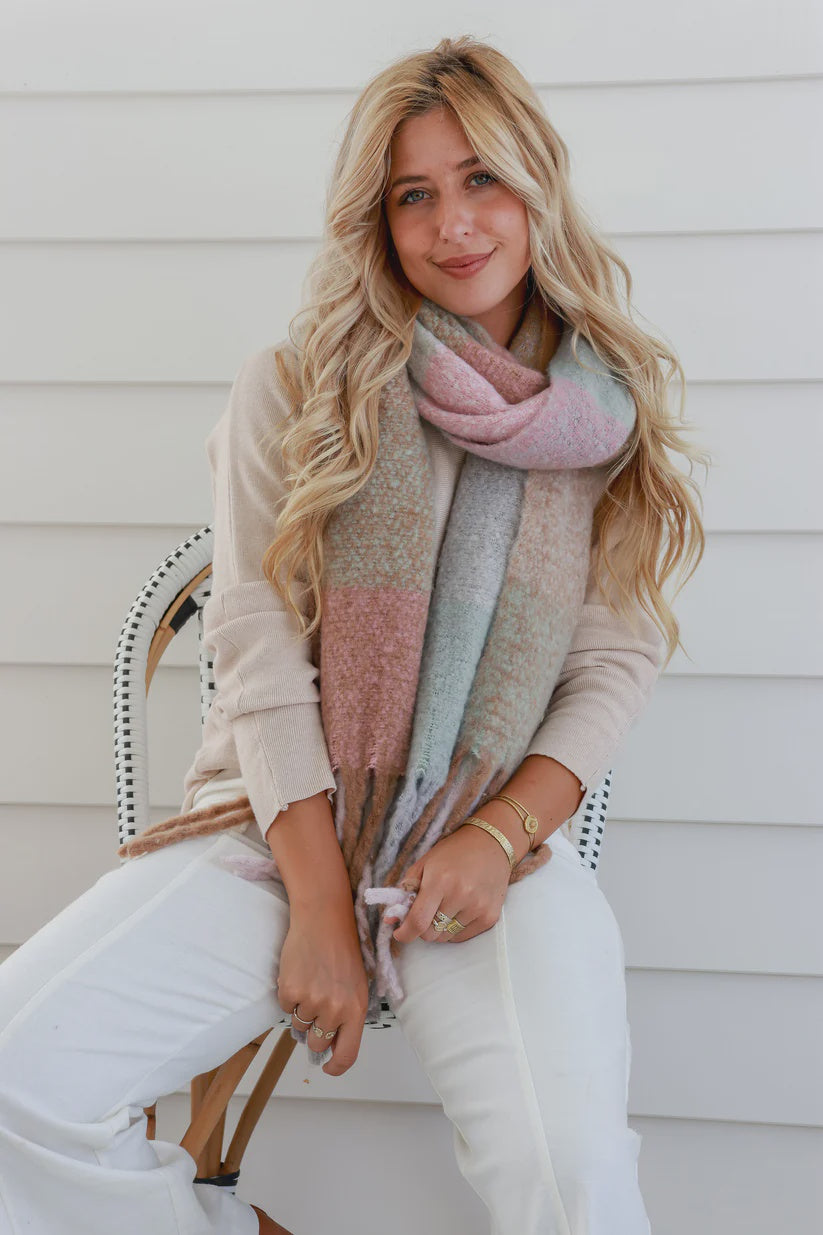 Luxe Scarf - Mint Pink