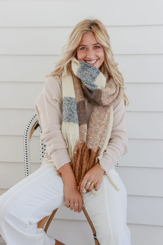 Luxe Scarf - Black Camel