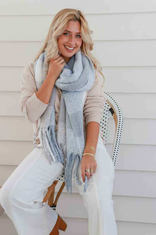 Luxe Scarf - Grey Cream
