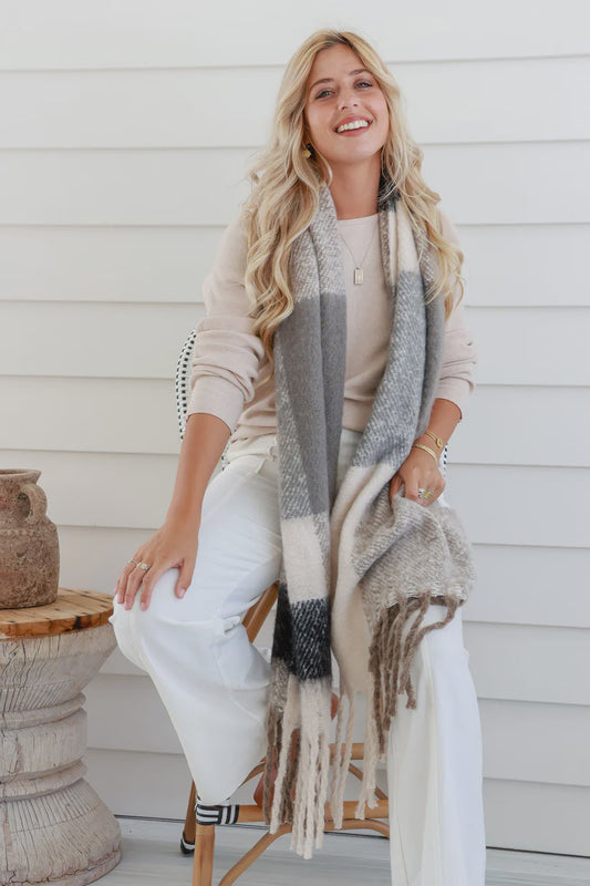 Luxe Scarf - Grey Brown