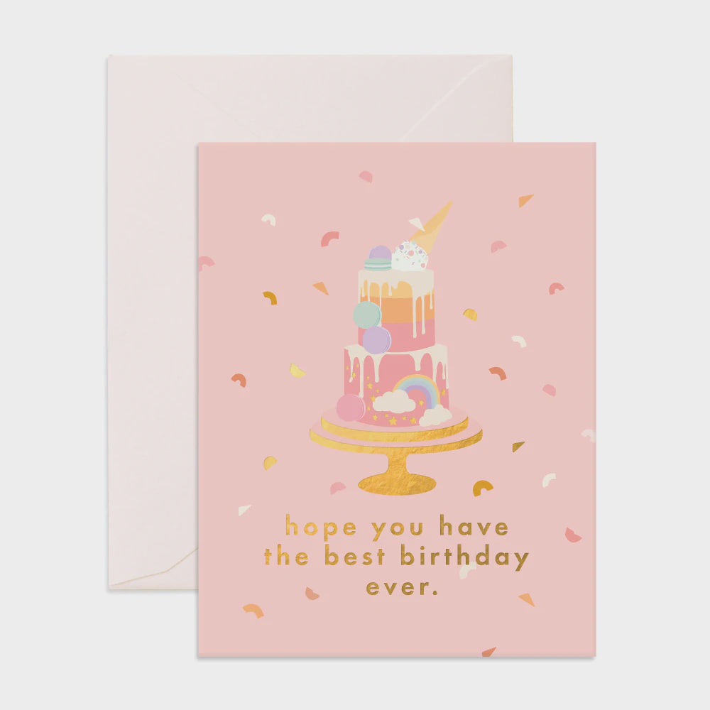Birthday Card - Best Birthday - Cake