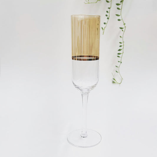 Gilda Champagne Flute Amber & Gold