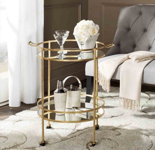 Bar Trolley - Ikat - Gold