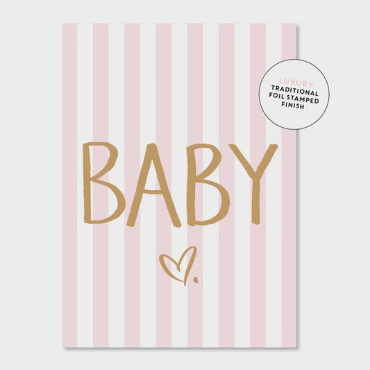 Baby Stripes - Pink - Greeting Card