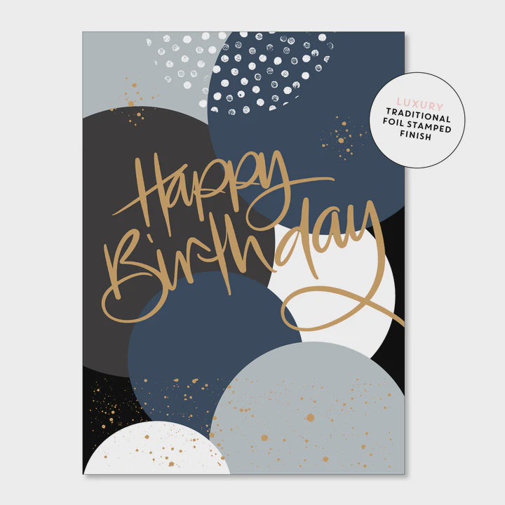 HB Bubbles - Blue - Greeting Card