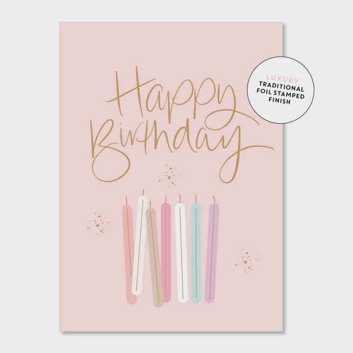 Pretty Pink Candles - Greeting Card