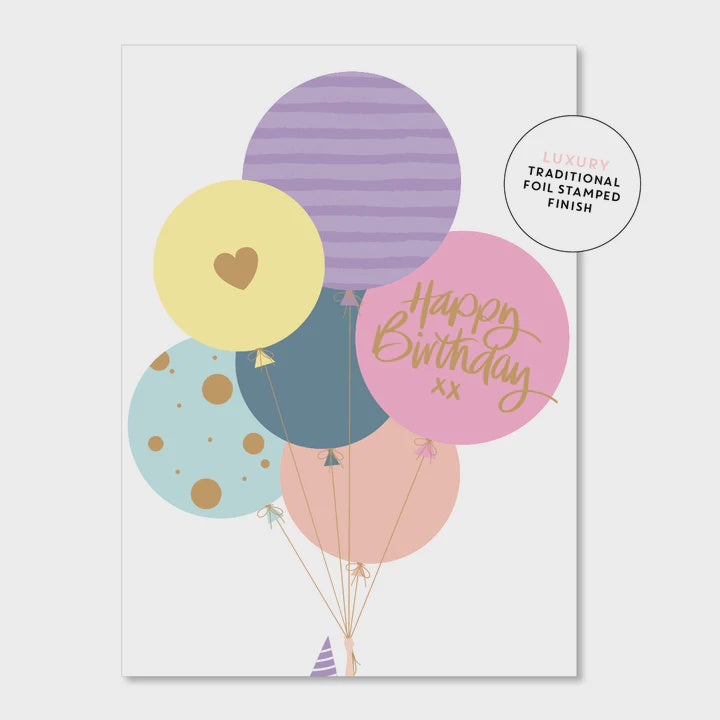 Pretty Bright Balloons - Greeting Card