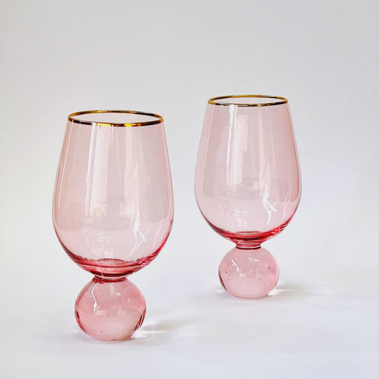 Lucille Ball - Pink Wine Glasses