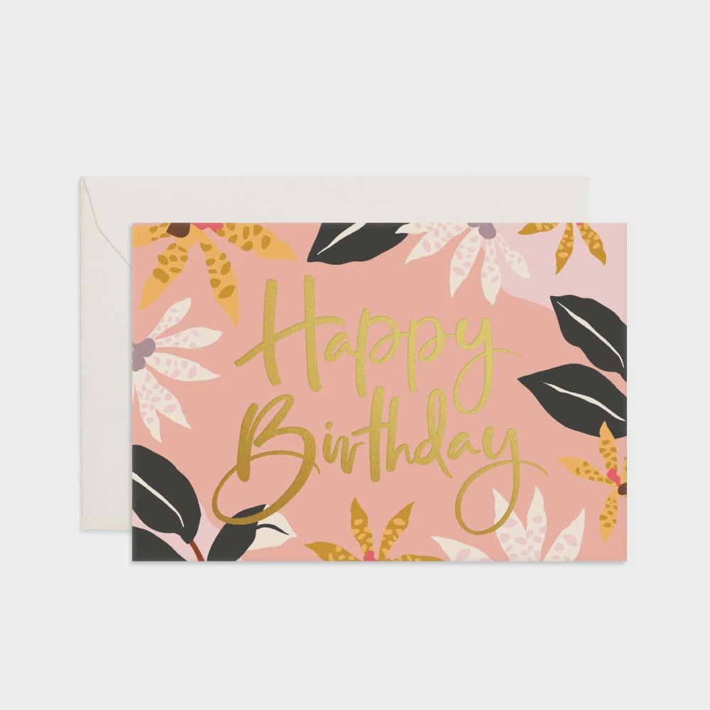 Mini Gift Card - Happy Birthday - Orchids
