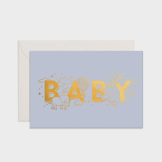 Mini Baby Card - Duck Egg Blue