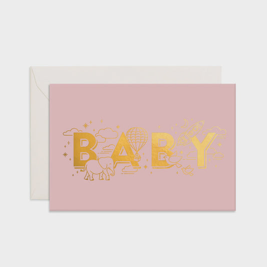 Mini Baby Card - Dusty Rose