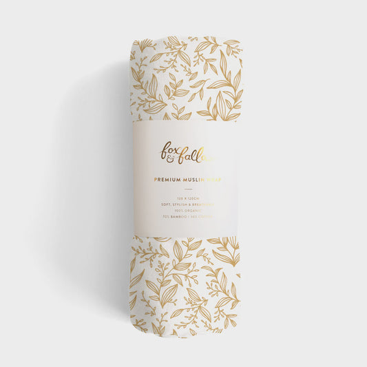 Golden Vines Organic Muslin Wrap Swaddle