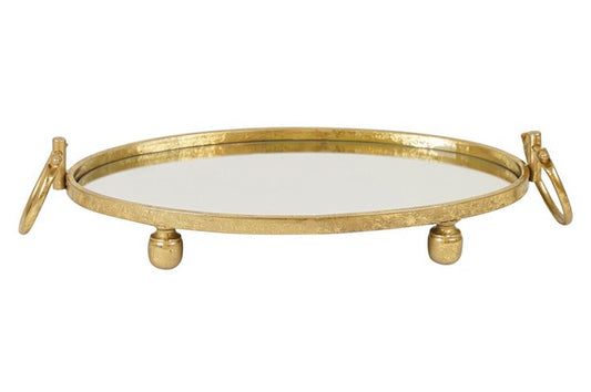 Clay Gold Mirror Tray - Oval