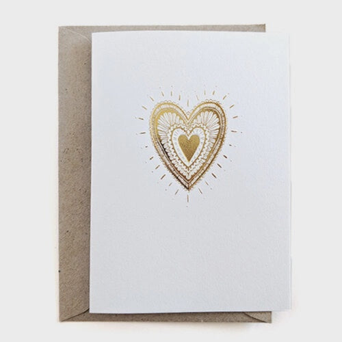 Golden Heart Greeting Card