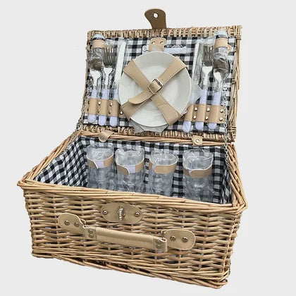 Willow Greywash 4 Person Picnic Hamper